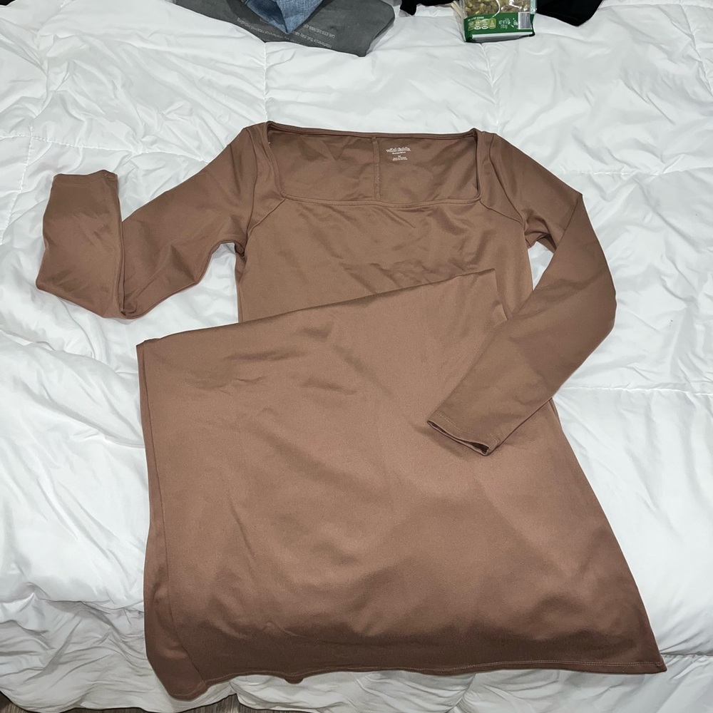 Target Brown Long Sleeve Sheath Dress